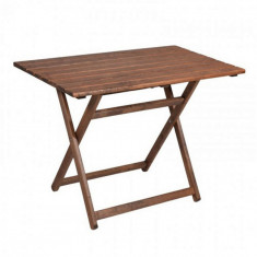 Masa pentru gradina Retto, Pakoworld, 100x60x71 cm, lemn masiv de fag, maro