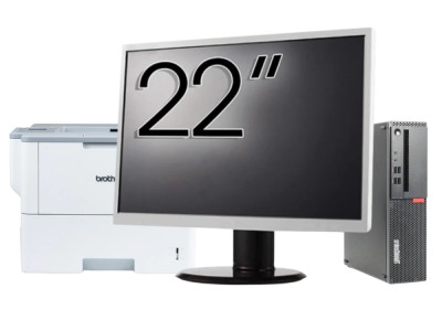 Pachet Calculator Second Hand LENOVO ThinkCentre M910s SFF, Intel Core i5-6500 3.20GHz, 8GB DDR4, 256GB SSD + Monitor 22&amp;amp;quot; &amp;amp; Imprimanta Brother HL foto