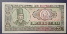 Romania bancnota 25 lei 1966 UNC, seria H.0109 980009