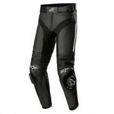 Pantaloni Moto Alpinestars Missile V3 Leather Pants, Negru/Alb, Marime 52