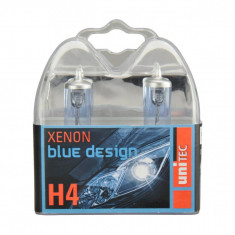 Set 2 Becuri Auto Xenon Blue Silver H4 Unitec 77773