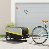 Remorca pentru biciclete, negru si galben, 45 kg, fier GartenMobel Dekor, vidaXL