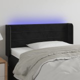 VidaXL Tăblie de pat cu LED, negru, 93x16x78/88 cm, catifea 3123414