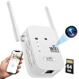 Camera Spion in Amplificator Semnal Wireless iUni RP1, 64GB, Wi-Fi, Full HD, Vizualizare Live pe telefon