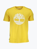 Tricou barbati din bumbac organic cu imprimeu cu logo si croiala Regular fit, Galban L, Galben, L INTL, L (Z200: SIZE (3XSL --&gt;5XL)), Timberland