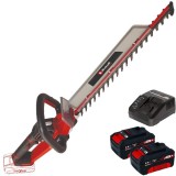 Einhell GP-CH 18/61 Li BL PXC + Twinpack + 4514095 - Masina de tuns gard viu 67 cm + Set 2 acumulatori si incarcator Li-Ion 18 V 4 Ah