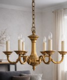 Superb candelabru antic in stilul francez Empire din bronz masiv cu 6 brate,piesa cu o lucrătură de o foarte mare finețe,masiv