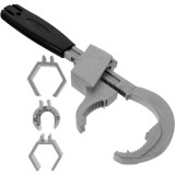 Cheie instalator pentru robinete si chiuvete, reglabila, 3 capete, aluminium