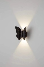 Aplica LED Fluture, Negru+ Gold, Exterior, 6W, Lumina Calda
