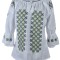 Bluza tip ie dama B23, alb trandafir/verde , marimea S