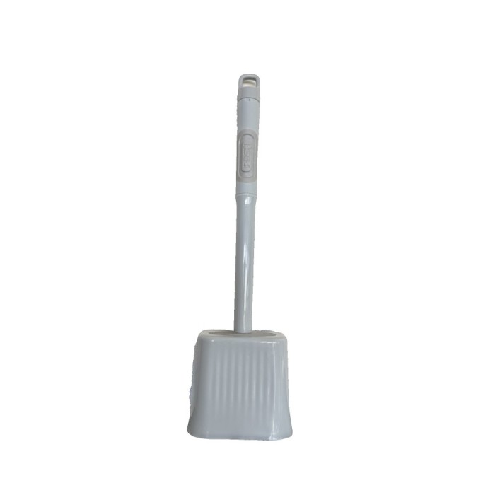 Perie de Toaleta, Flippy, cu Recipient pentru Lichid, perie din TPR, Montare fara Perfoare, 12 x 6.5 x 40 cm, Gri