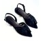 Sandale din piele intoarsa cu bareta la spate Ruby Black