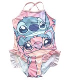 Costum de Baie &Icirc;ntreg pentru Copii Stitch Roz 5-12 Ani (set 5 buc.)