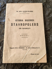 Prof. Dem. Iliescu-Palanca, Istoria bisericii Stavropoleos, 1940, 34 pag. foto