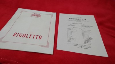 PROGRAM - OPERA RIGOLETTO -OPERA ROMANA BUCURESTI 1966 foto