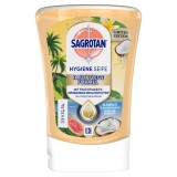 Rezerva sapun lichid antibacterian Sagrotan No Touch Hawaii Sunshine cocos &amp;amp; guava pentru dozatorul automat cu senzor, 250 ml - compatibil cu DETT