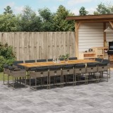 vidaXL Set mobilier de grădină cu perne, 17 piese, gri, poliratan 3211430