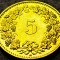 Moneda 5 RAPPEN - ELVETIA, anul 2011 * cod 1199 = UNC