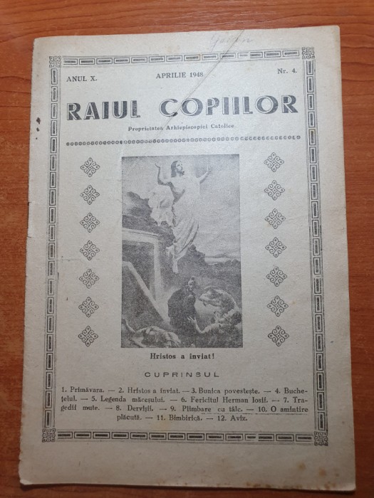 revista raiul copiilor aprilie 1948-numar de paste