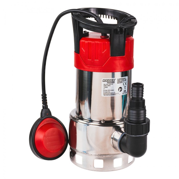 Pompa submersibila inox RD-WP65, 1100 W, 1&quot;, 333 l / min, 9 m, Raider 070172