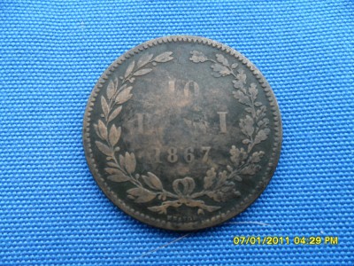 10 BANI 1867 /HEATON foto