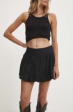 Answear Lab fustă-pantalon din bumbac culoarea maro, uni, high waist