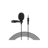 Microfon Lavalier, cu fir, mufă de 3,5 mm, 1,5 m, negru