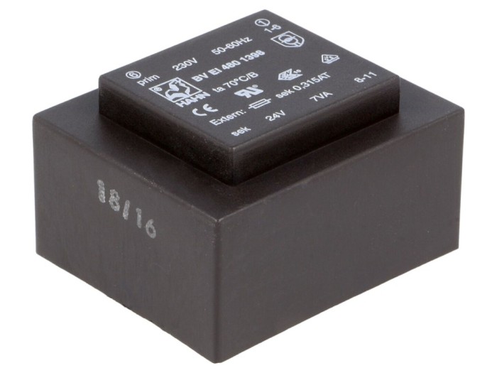Transformator &icirc;ncapsulat 7VA 230VAC 24V PCB