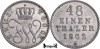 1862 A, &sup1;&frasl;₄₈ Thaler - Frederic Wilhelm | Marele Ducat de Mecklenburg-Strelitz, Europa, Argint