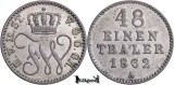 1862 A, &sup1;&frasl;₄₈ Thaler - Frederic Wilhelm | Marele Ducat de Mecklenburg-Strelitz, Europa, Argint