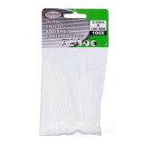 Set de 100 buc Coliere de Plastic, 100 mm x 2,5 mm,culoare alb,Hofftech,rezistente UV
