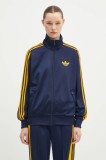 Adidas Originals bluza Firebird Tracktop femei, culoarea albastru marin, cu imprimeu, JP2298