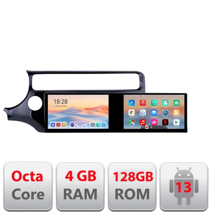 Navigatie Kia Rio Kit-504 Edotec 2 ecrane 8 core 4+128 21.6 inch Incell android Wifi 5Ghz gps internet CarStore Technology