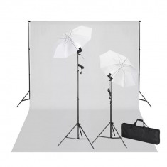 Kit studio foto, fundal alb, 600 x 300 cm &amp;amp;amp; lumini foto