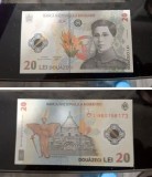 Bancnota f. Rara cu chipul Ecaterinei Teodoroiu. 20 lei, necirculata.