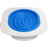 Set Antrenament Toaleta Pisici, Plastic, Albastru/Alb, 42x42x4cm, Universal - Invata Pisica la WC!