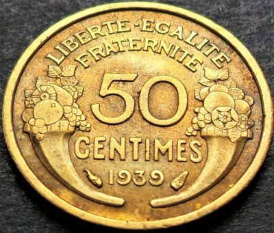 Moneda istorica 50 CENTIMES - FRANTA, anul 1939 * cod 4469 = excelenta! foto