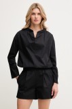 MAX&amp;Co. salopeta din bumbac culoarea negru, bumbac, cu decolteu in v, 2518241022200