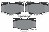 Set placute frana disc Toyota 4 Runner II, 4 Runner III, Hilux II SUV, Hilux IV Pick-Up, Hilux V Pick-Up, Hilux VI Pick-Up; VW Taro, 119.4 mm, 15