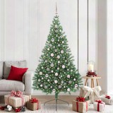 vidaXL Pom de Crăciun artificial pre-iluminat Verde 210 cm PVC 3397026
