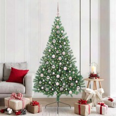 vidaXL Pom de Crăciun artificial pre-iluminat Verde 210 cm PVC 3397026