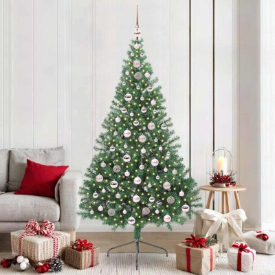vidaXL Pom de Crăciun artificial pre-iluminat Verde 210 cm PVC 3397026 foto