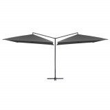 VidaXL Umbrelă de soare cu st&acirc;lp din oțel, antracit, 250x250 cm