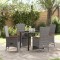 vidaXL Set de masă pentru grădină cu pernă 5 pcs Gri Rattan poli
