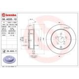 Set discuri frana Toyota Avensis ( T25 ), Avensis Estate ( T25 ), Avensis Sedan ( T25 ), 1.6 VVT-i (ZZT250_), 1.8 VVT-i (ZZT251_), 2.0 D-4D (ADT250_), BREMBO