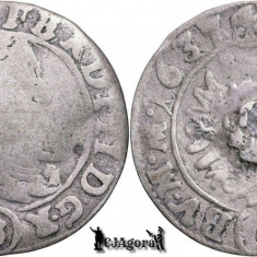 1637 ( n ), 3 Kreuzer / 1 Groschen - Ferdinand al II-lea - Regatul Boemiei