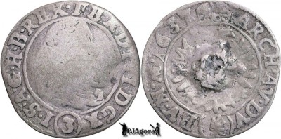 1637 ( n ), 3 Kreuzer / 1 Groschen - Ferdinand al II-lea - Regatul Boemiei foto