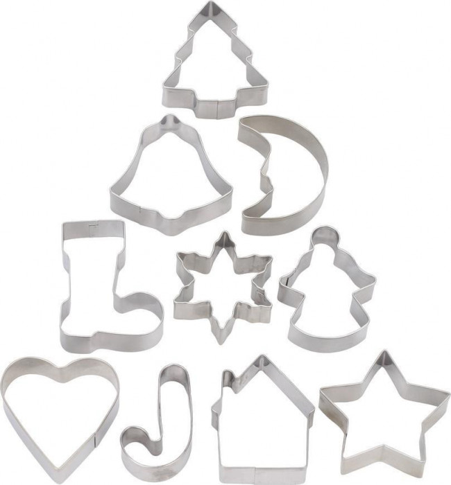 MagicHome tăietor de prăjituri, pentru coacere, Crăciun, copac, formă, 10 buc.