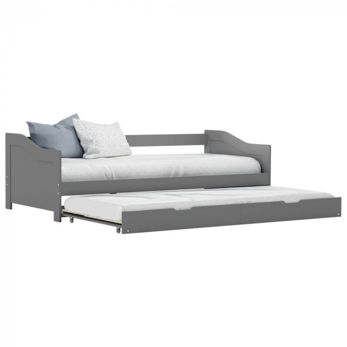 Gossi cadru pat canapea, extensibil, gri, 90 x 200 cm, lemn de pin