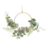 Ornament - Iron Ring with Flowermix - Green | Kaemingk